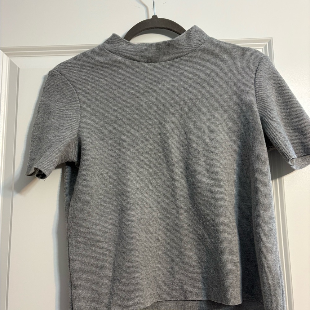 Zara Gray Short Sleeve Top